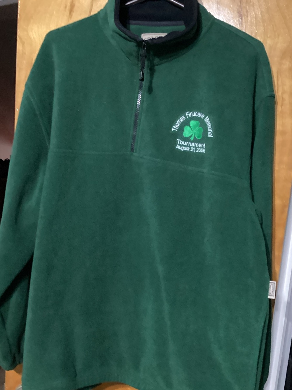 Men's Green Half-Zip Fleece Pullover
